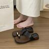 Height-increased thick-soled wedge heel set, toe-cool slippers, women's summer outer wear new models with skirts, beach sandals, flip-flops
