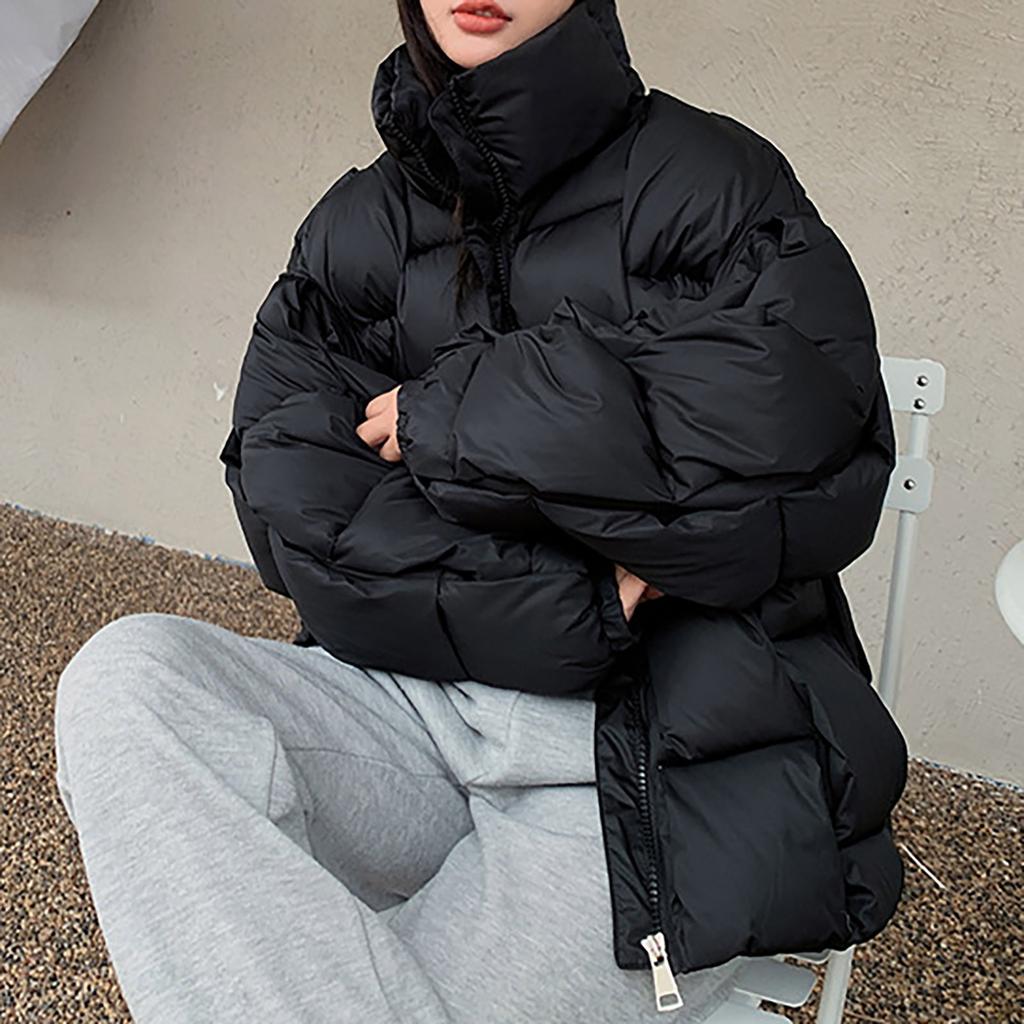 Winter Woven Personalized Block Cotton Jacket For Warmth And Temperament, Thick Coat For Men And Women