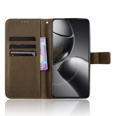 Pro pouzdro Xiaomi 14T Pro PU kůže Diamantová textura Peněženka Kryt na telefon