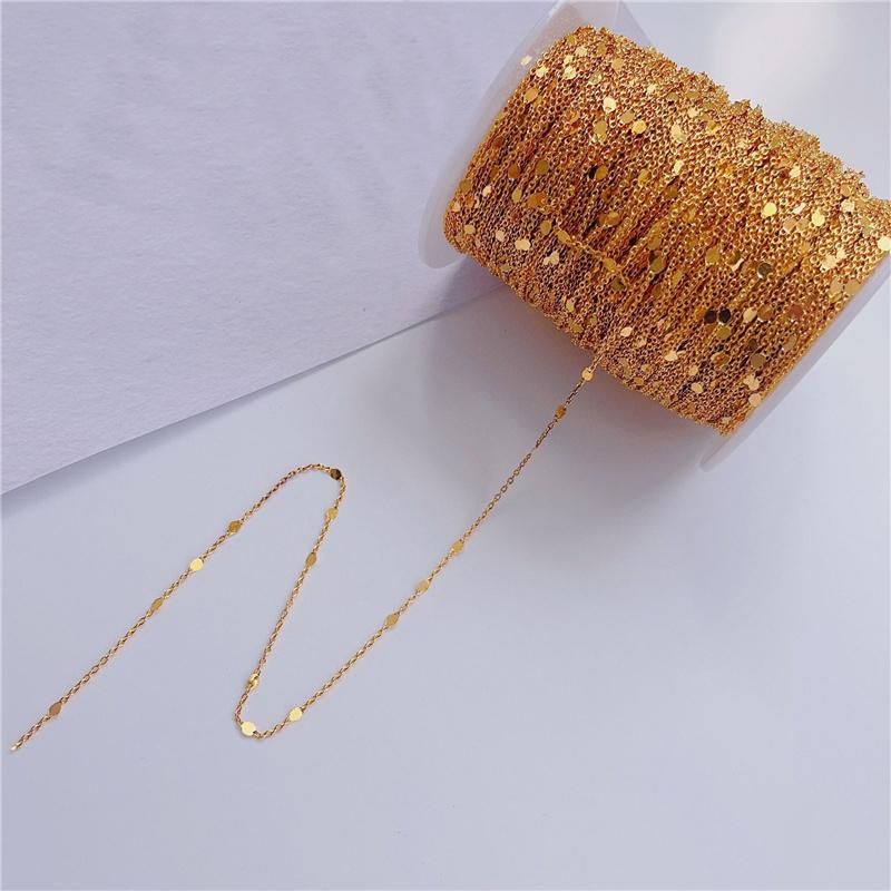 

5meters Golden Color Copper Necklace Chains Dia 1.5mm Metal Link Chains Bulk Lot for Diy Bracelet Jewelry Making Accessories золотой