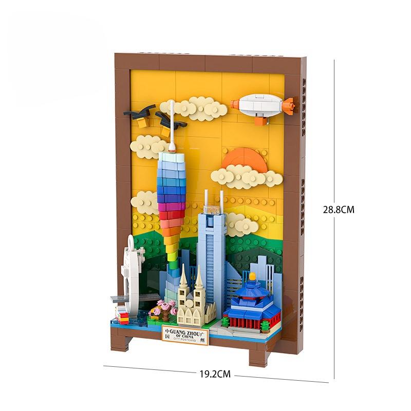 

CHINA Guangzhou City Postcard Assembling Modules Wall Hanging Art Painting Compact Particle Assembling Toy Home Decoration 596PCS 49220