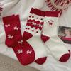 Year Of The Horse Red Socks Mid-Leg Socks Season Thickened Warm Embroidered Pony 26 New Year'S Stockings