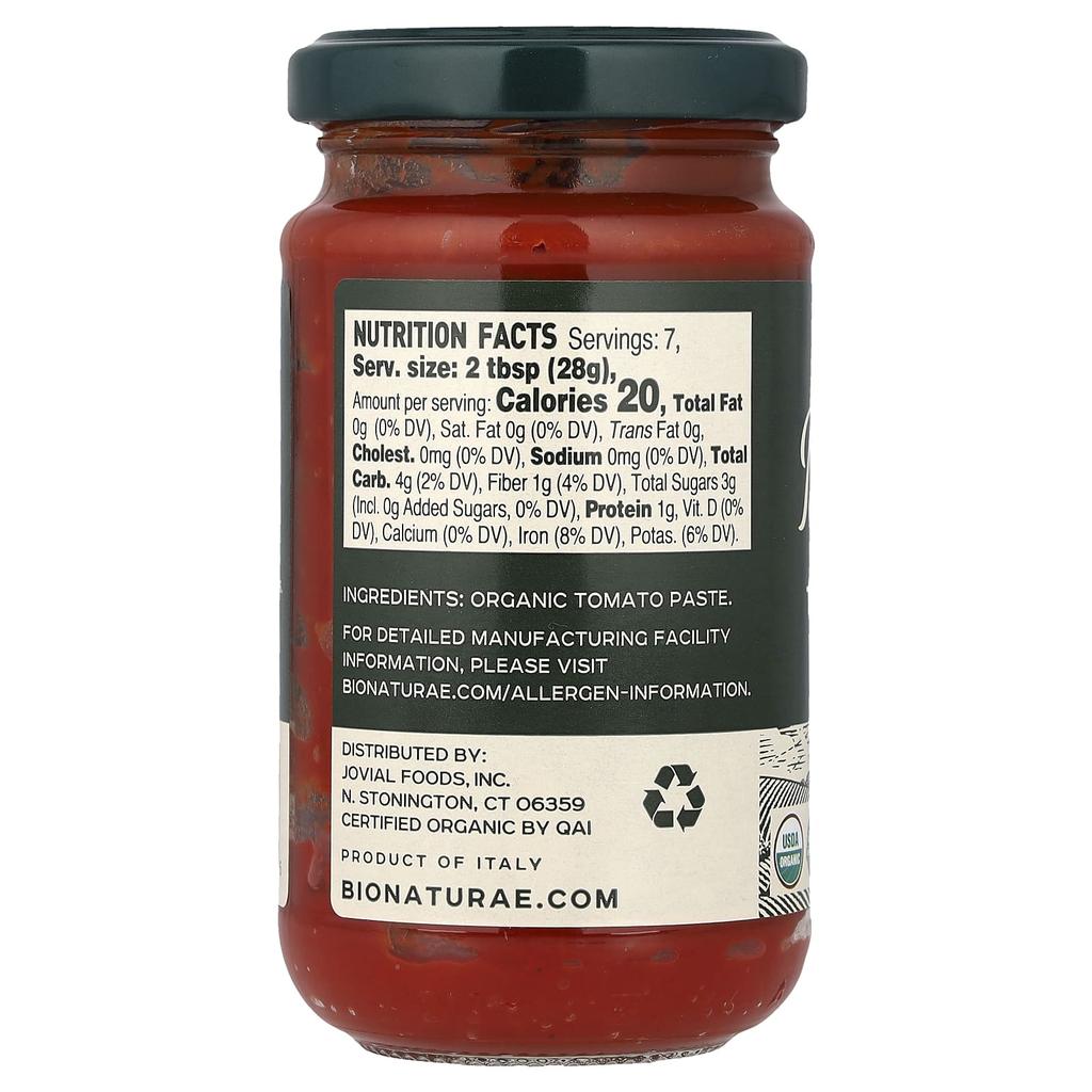 Bionaturae, Organic Tomato Paste, 200g (7oz)