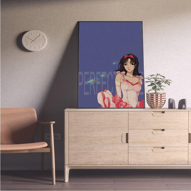 Affiche de dessin animé bleu parfait, impression d'image de dessin animé japonais, Vintage, chambre familiale, Bar, café, décoration murale d'art esthétique