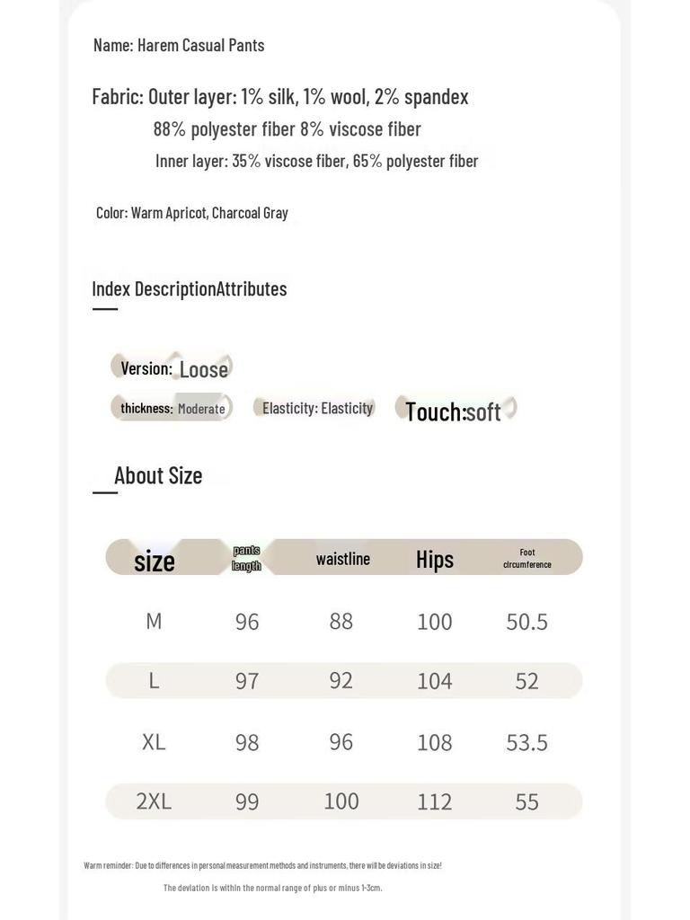 Boru Autumn Wool Blend High-Waist Harem Pants