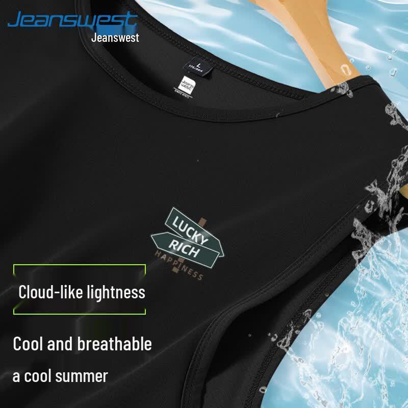 Jeanswest Men s Ice Silk Quick-Dry Graphic Tank Top L
