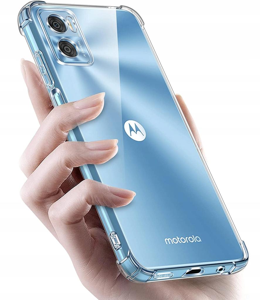 Case for Motorola Moto E22 E22i ANTI-SHOCK COLOURLESS TRANSPARENT + Glass
