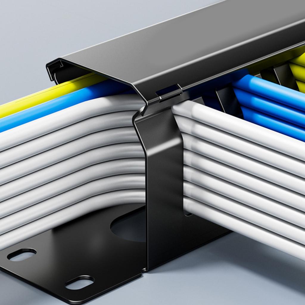 Professional Grade 1U High Density Cable Organizers 19inch 24 Slot 48 Port IT Infrastructure Management Panel