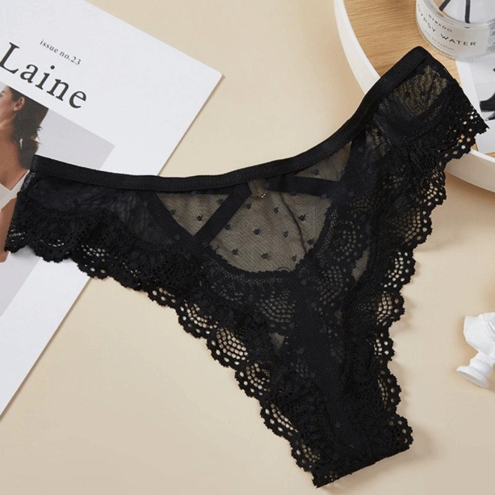 Low Waist Underwear for Women Thong Mesh Lace Briefs Breathable Lace Panties Girl