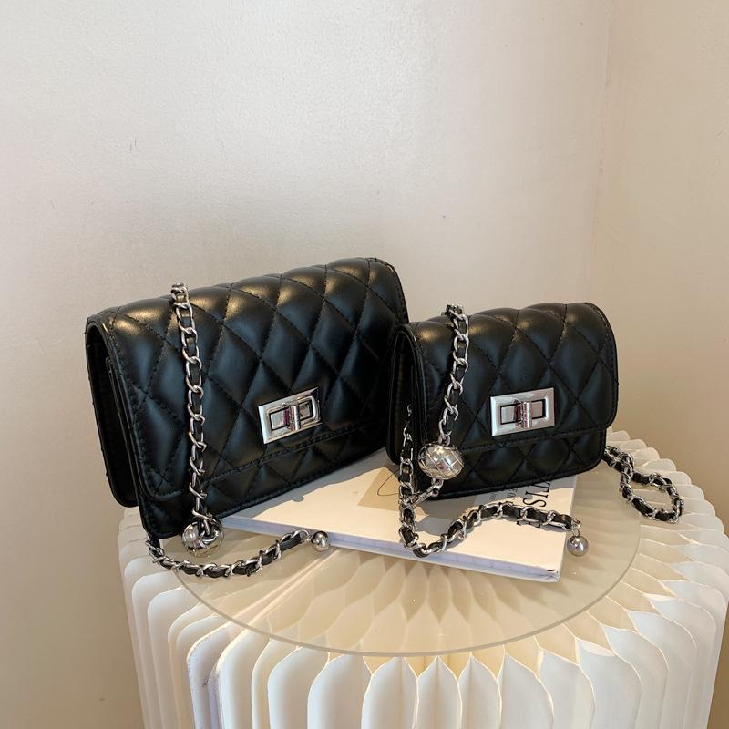 Spring New Women's Bags Are Simple, Fashionable and Easy To Fit, Diamond Chain, Small Square Bag, One Shoulder Crossbody Cross