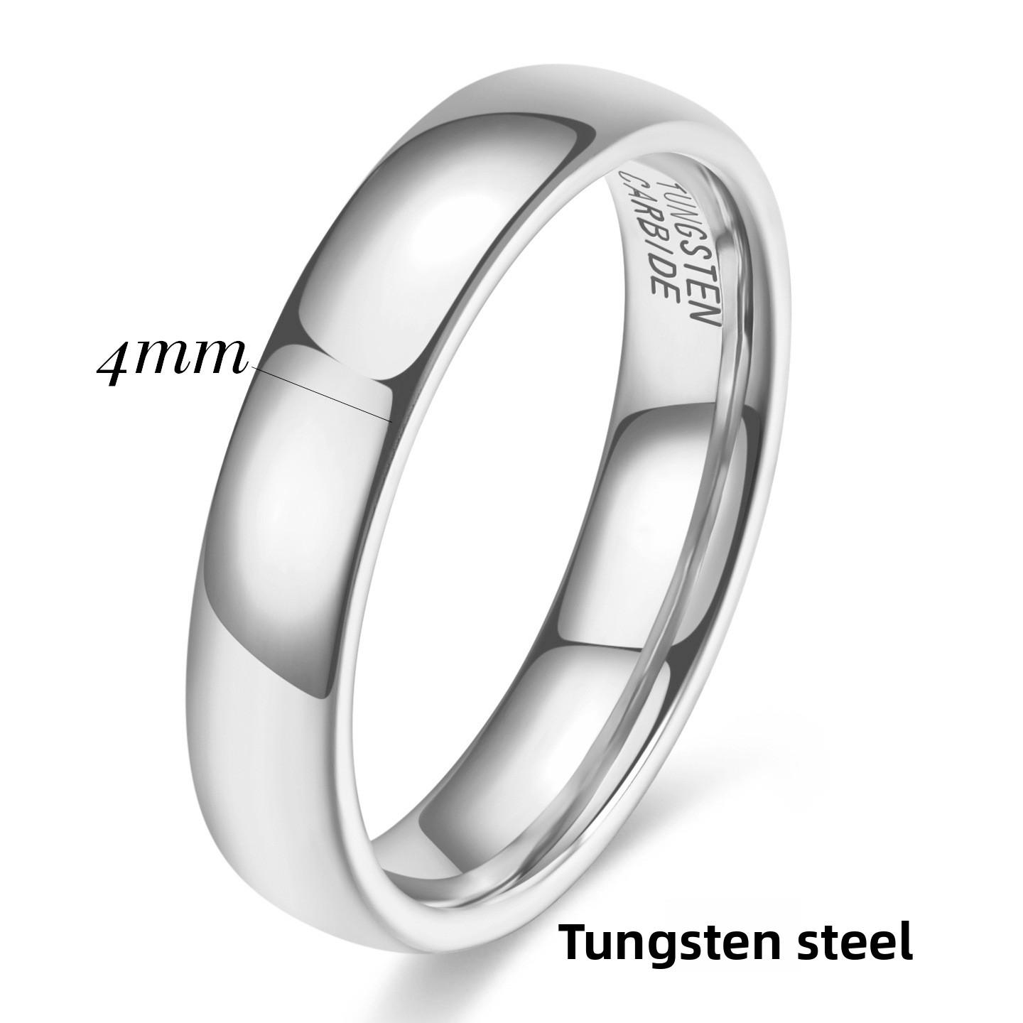 

Кольцо из вольфрамовой стали и нержавеющей стали 4 мм, простое гладкое, однотонное, красочный ювелирный аксессуар No. 12.5