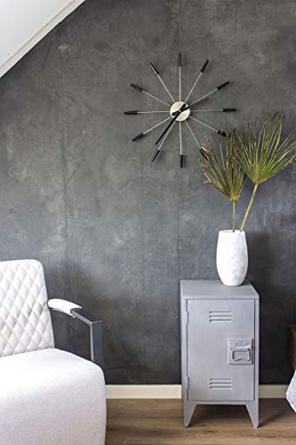 NeXtime wall clock "PLUG INN", very quiet, black, stainless steel, ø58 cm