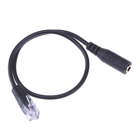 30cm 3.5mm Smartphone Headset to 4P4C RJ9 Telephone Converter Adapter Cable