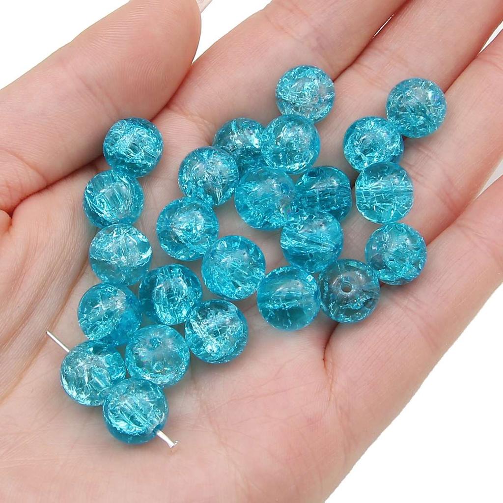 8-14mm Whtie and Random Mixed Crackle Acrylic Beads Spacer Ball Beads for DIY Bracelet Fashion