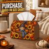 1pc Vintage Rustic Autumn Tissue Box Holder with Scarecrow & Sunflower Pumpkin - Waterproof Foldable Toilet Paper Storage Suitable for Living Room, Ki