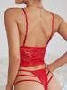 European and American Sexy Lace Deep V Strap Lingerie Set