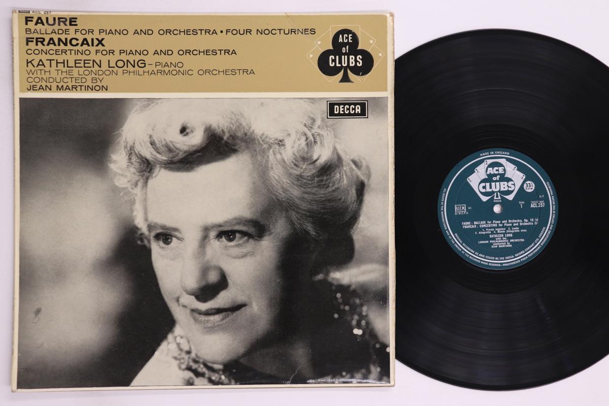 

LP Record KATHLEEN LONG, JEAN MARTINON, LONDO - Faure Ballade / Francaix Concertino ACL257 ACE OF CLUBS 1965 UK Classical Used