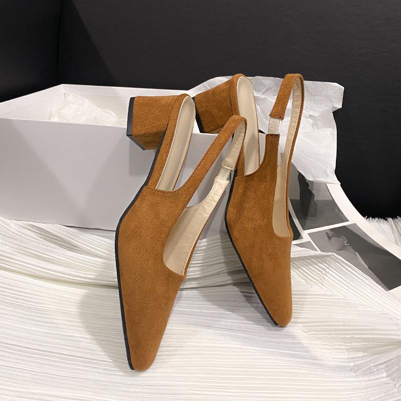 Woman Pumps Solid Slingback Sandals Female Office Women's High Women's High Heel Sandals Zapatos Heels Sexy Shallow Closed Toe