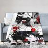 L Lawliet Knitted Blanket Deathnotes Anime Fuzzy Throw Blanket Bedroom Sofa Decoration Ultra-Soft Warm Bedspreads