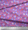 Soimoi Purple Japan Crepe Satin Fabric Lips Women Decor Fabric Printed metre 42 Inch