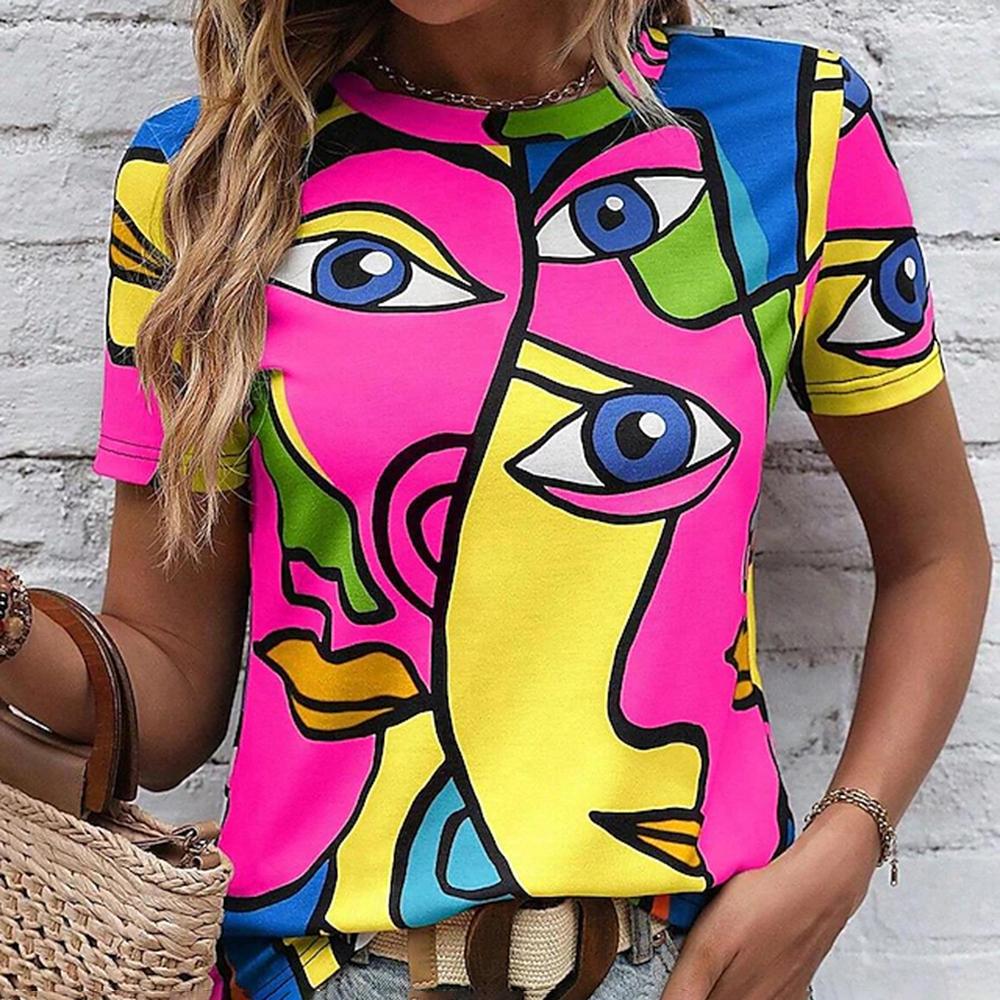 Trendy Colorful Love 3D Printed Short Sleeve T-shirts & Blouses Summer Casual Harajuku O-neck Top Tees Oversized Female Clothing