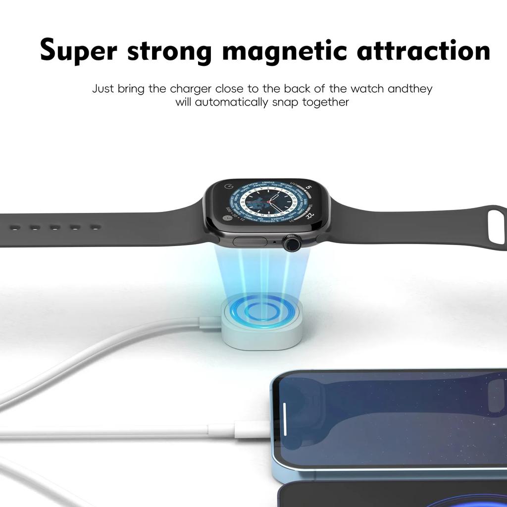 USB-A Watch Magnetic Wireless Chaeger Pad 3 in 1 Type-C Chargers Cable For iWatch 10/9/8/7/6/5/4/3/2 SE/Ultra PD Fast Charging