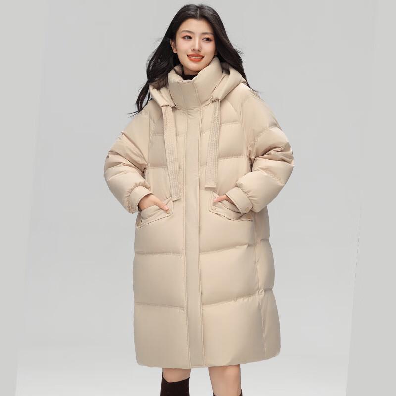 

Женский зимний пуховик средней длины со съемным капюшоном XXL