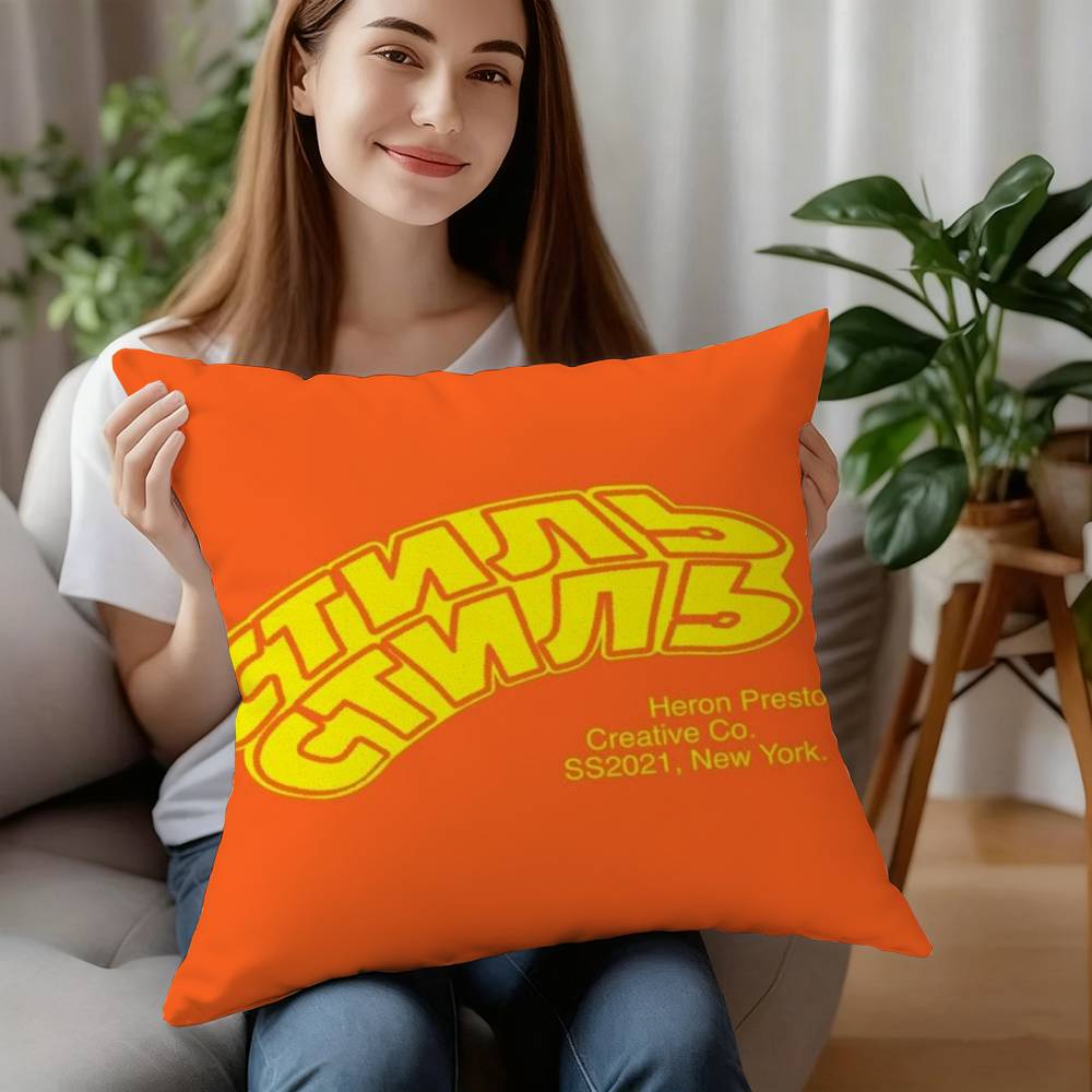 Brand H-Heron Preston Pillow Case Sofa Decorative Home Double-sided Printing Short Plush Cushion Pillow Cover Holiday Gift
