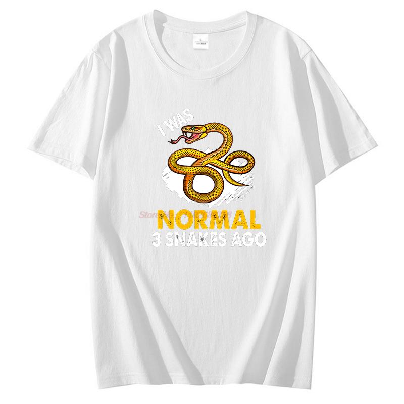 Funny Shirts Graphic Tee I Was Normal 3 Snakes Ago Fashion For Unisex Tops Tshirt New Arrival Goods Summer Cotton Tshirt