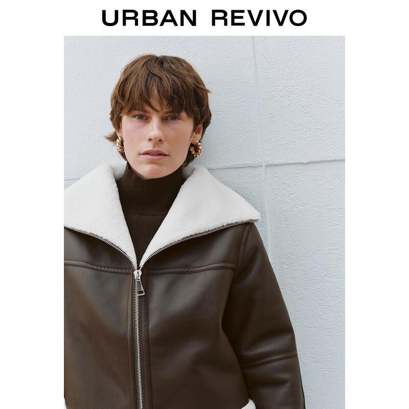 UR Women's Winter Trendy Motorcycle Style Stand-Collar Jacket