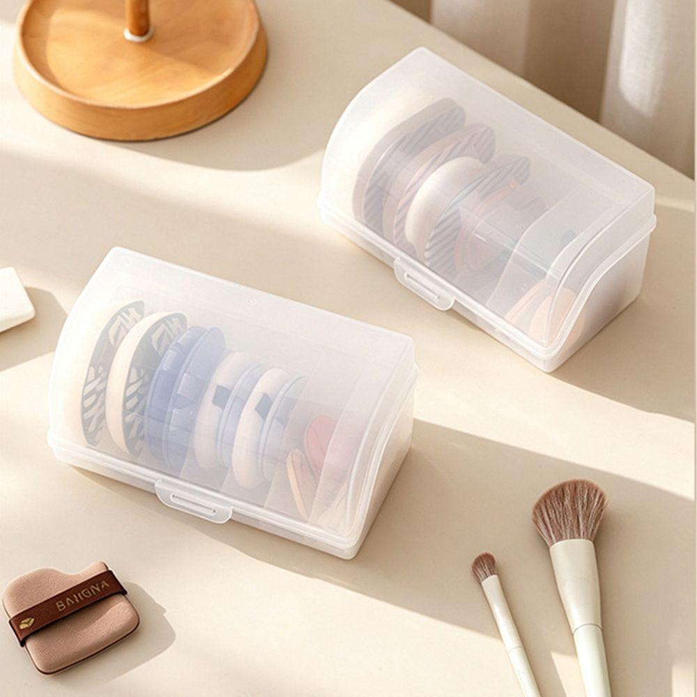 Dust-proof Powder Puff Storage Box Portable Stackable Clear Makeup Sponge Case 7 Grids Save Space Makeup Puff Organizer Home
