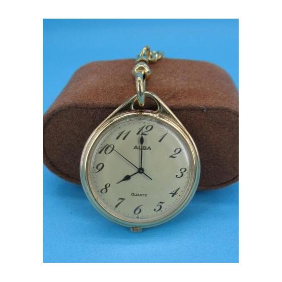 SEIKO ALBA Alba quartz pocket watch [operating/new battery]
