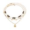 1117 New Fashion 1Pcs/Set Personality Metal Sun Flower Pendant Necklace for Men Trendy Turquoise Neck Chain Jewelry Accessories