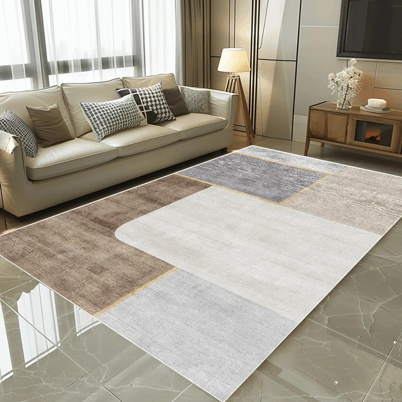 

Nordic Style Geometric Pattern Carpets for Living Room 200x300cm Large Room Rugs Machine Washable Non-slip European Tatami Mat 60x90cm