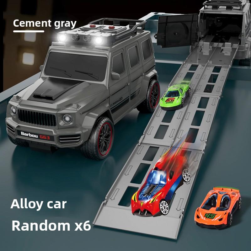 

Boy Toys, Spring-loaded Inertia Scooter, Folding Bike, Alloy Car, Storage Parking Lot, 3-6 Children s Gift