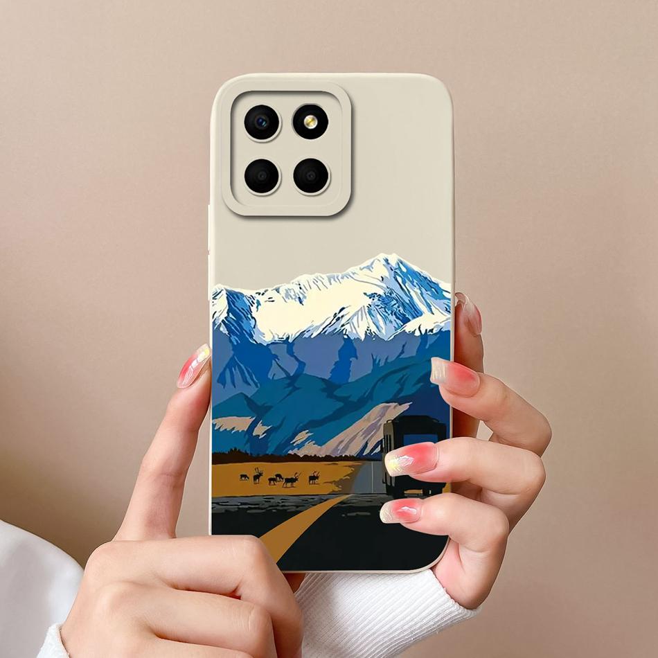 For Huawei Honor X6 X6S X6A Case Cartoon Liquid Silicone Full Coverage Anti Drop Phone Shell For HonorX6 X 6 X6 S A Bumper Funda