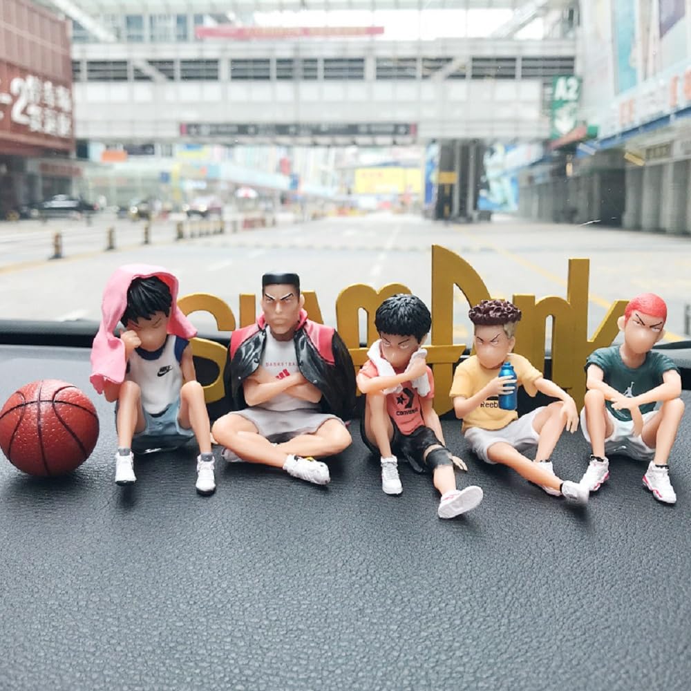 Slam Dunk Sakuragi Hanamichi, Miyagi Ryota, Rukawa Kaede 5-piece set Model toy, car accessories, anime characters Sakuragi Hanamichi, Rukawa Kaede