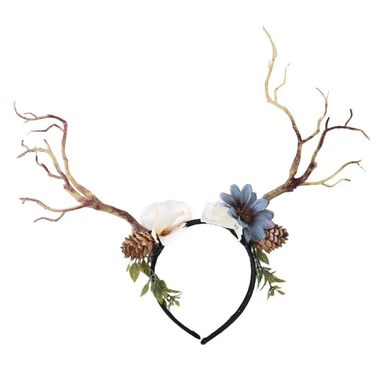 Cute Tree Branch Reindeer Antler Hair Hoop Women Photography Makeup Headband for Christmas Party Hair Accessories
