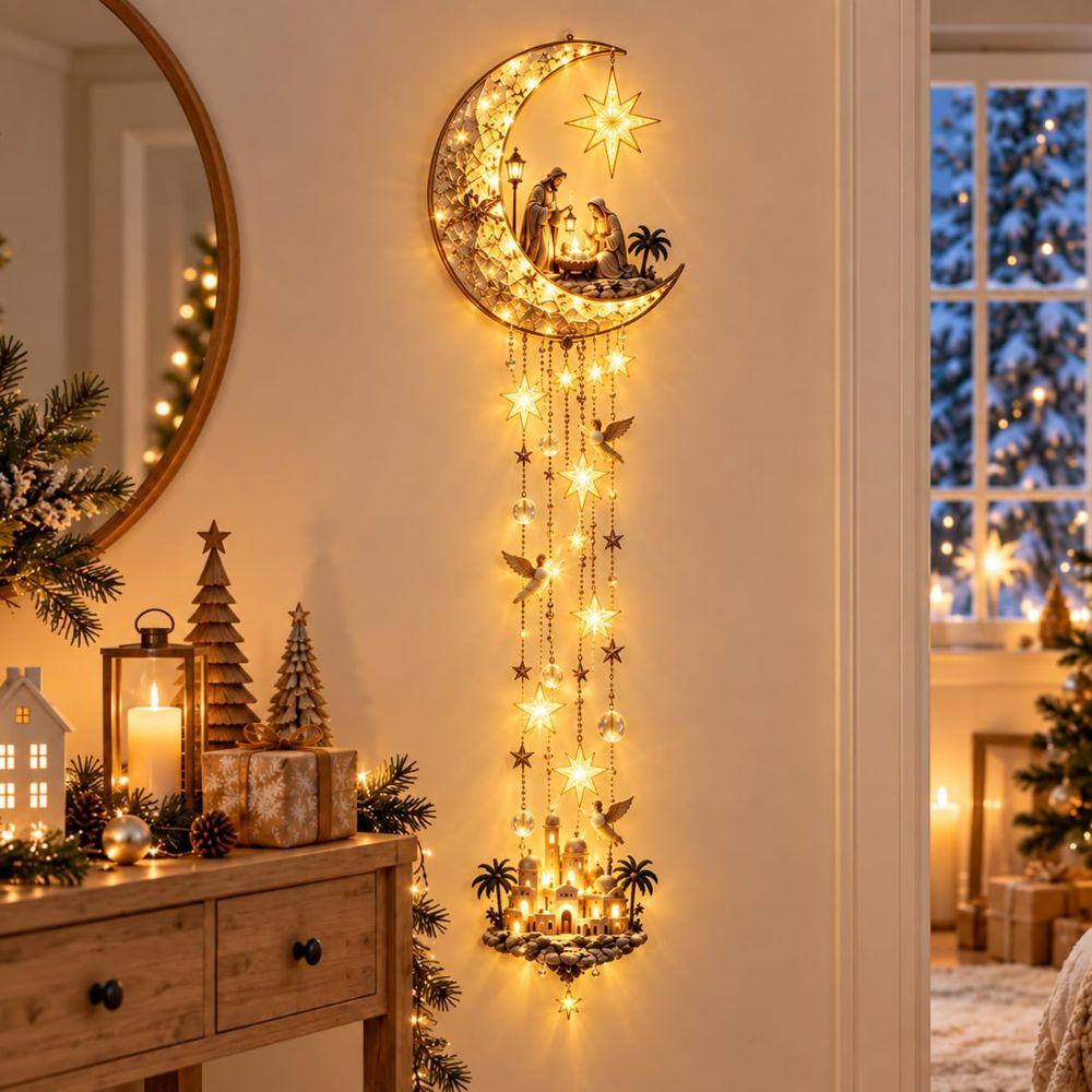 LED Angel Blessing Wall Light Starglow Cascading Glowing Star Light Christmas Holiday