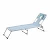 Folding Tanning Chair Phone Holder Space Portable Sun Lounger Foldable Reclining