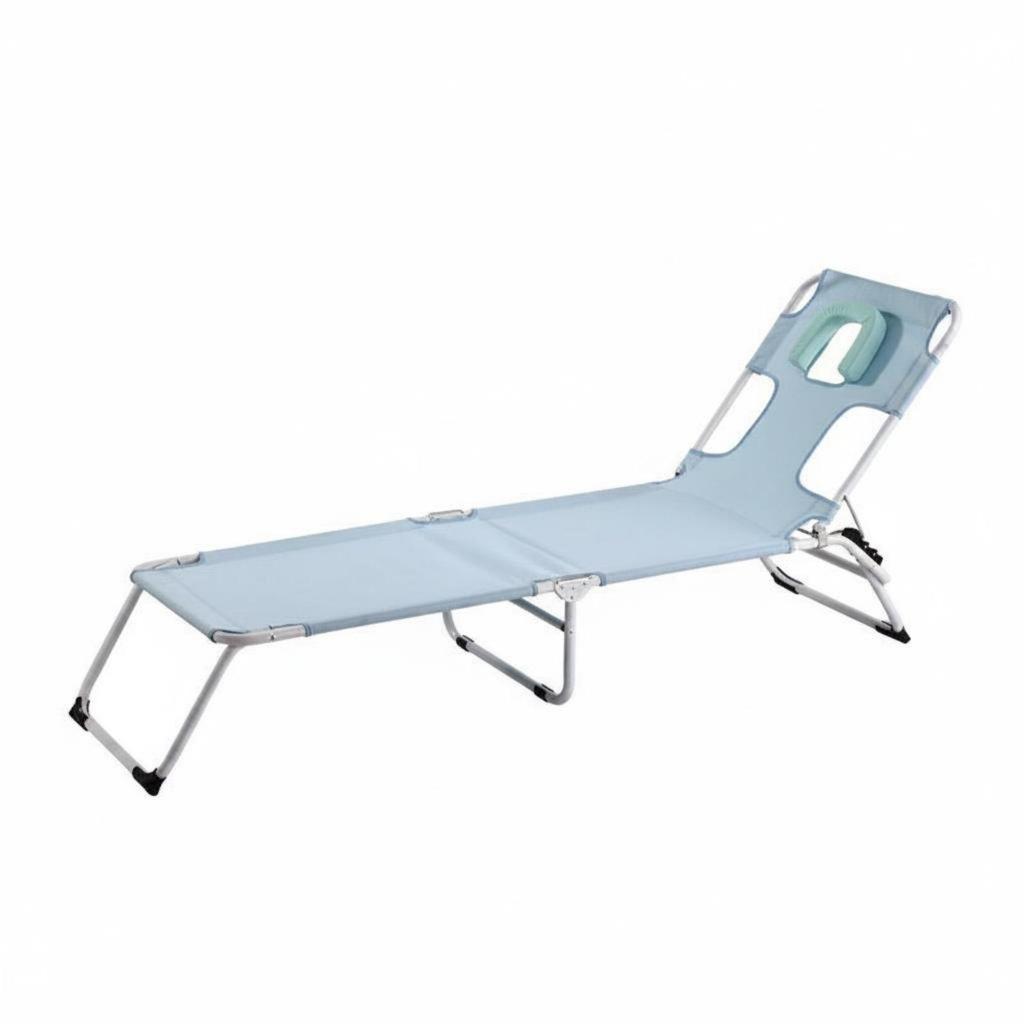 Folding Tanning Chair Phone Holder Space Portable Sun Lounger Foldable Reclining