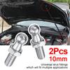 2pcs Universal Silver Boot Bonnet Gas Strut End Fitting 10mm Support Rod Ball Head Bracket Ball Pin Joint Valve Spring Nuts Bolt