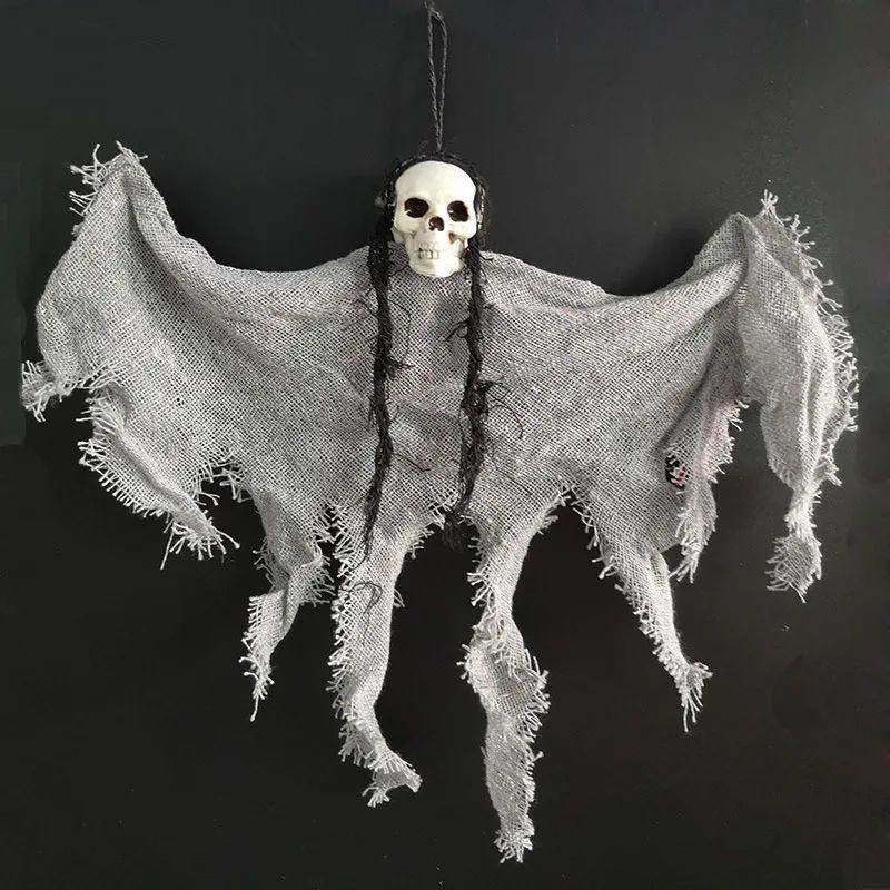 Halloween Decoration Small Hanging Ghost Skull Head Terror Decor Witch Pendant Props Skull Head Halloween Party Haunted House