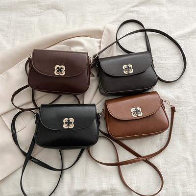 Niche Design for Women Fashion Solid Color New Style Retro Fashionable Casual One-shoulder Crossbody Saddle Bag Trendy