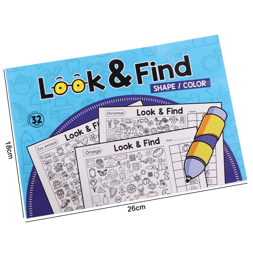 Focus and Attention Fun Coloring Book Handwriting Exercise Look & Find Game Book  Kids Toy