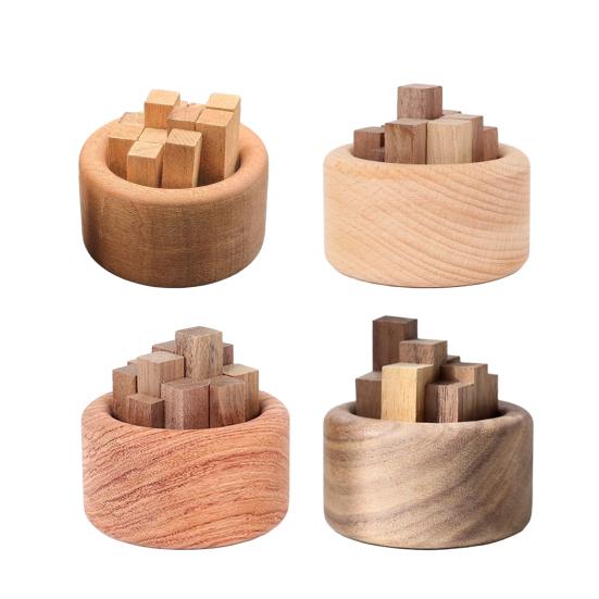 Yangyizhi Holz-Ätherisch-Öl-Diffusor, Buchenholz Aromatherapie Kleiner Runder Diffusor für Zuhause Büros Autos Yogaräume