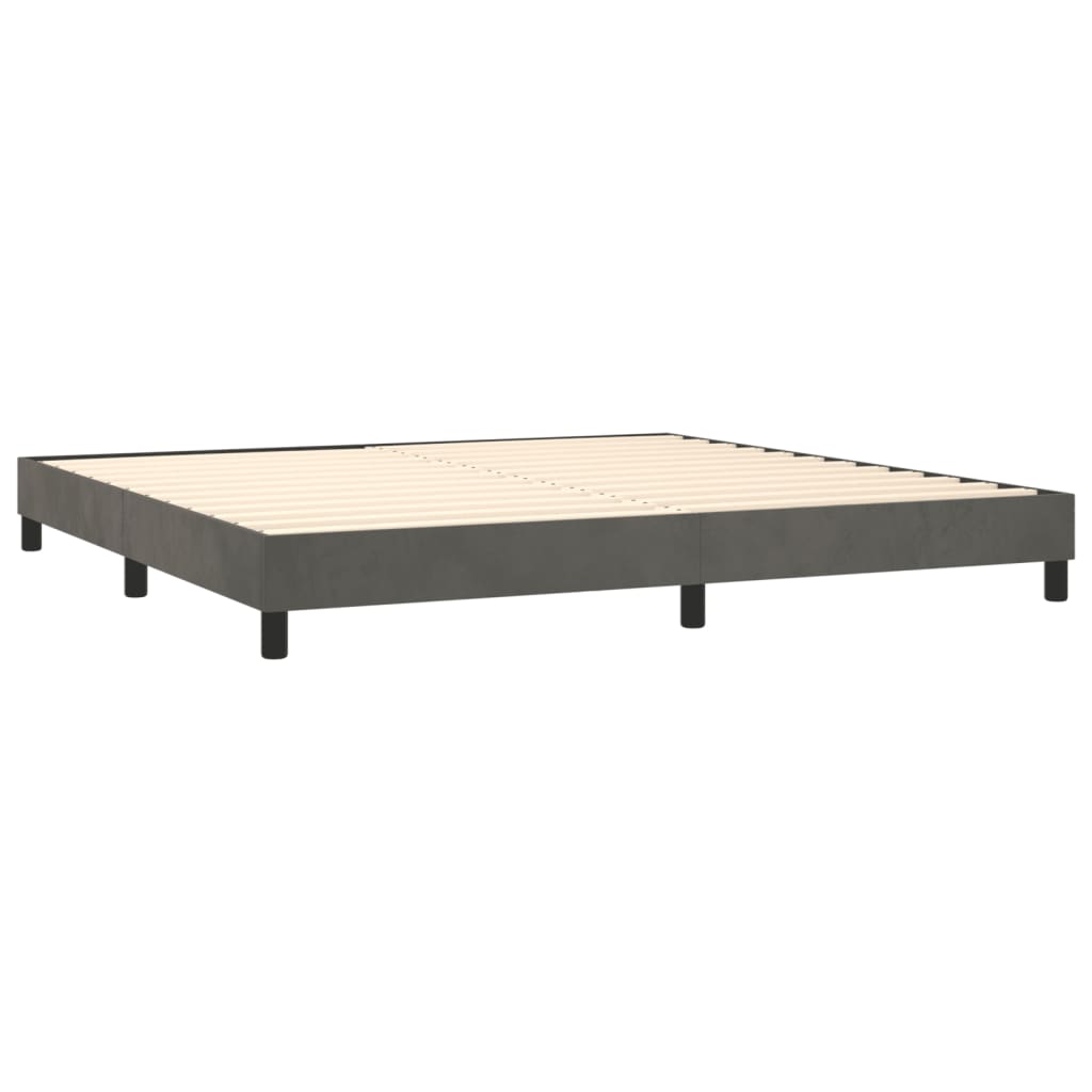 Vidaxl Continental Bed With Mattress, Dark Grey Velvet, 200X200Cm