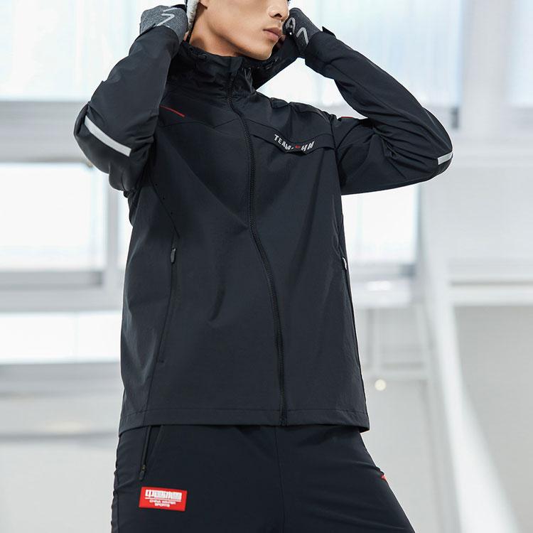 Anta China Ice And Snow Series Windproof Water-Resistant Sports Hooded Woven Jacket Men Jacket Black 952217607-4