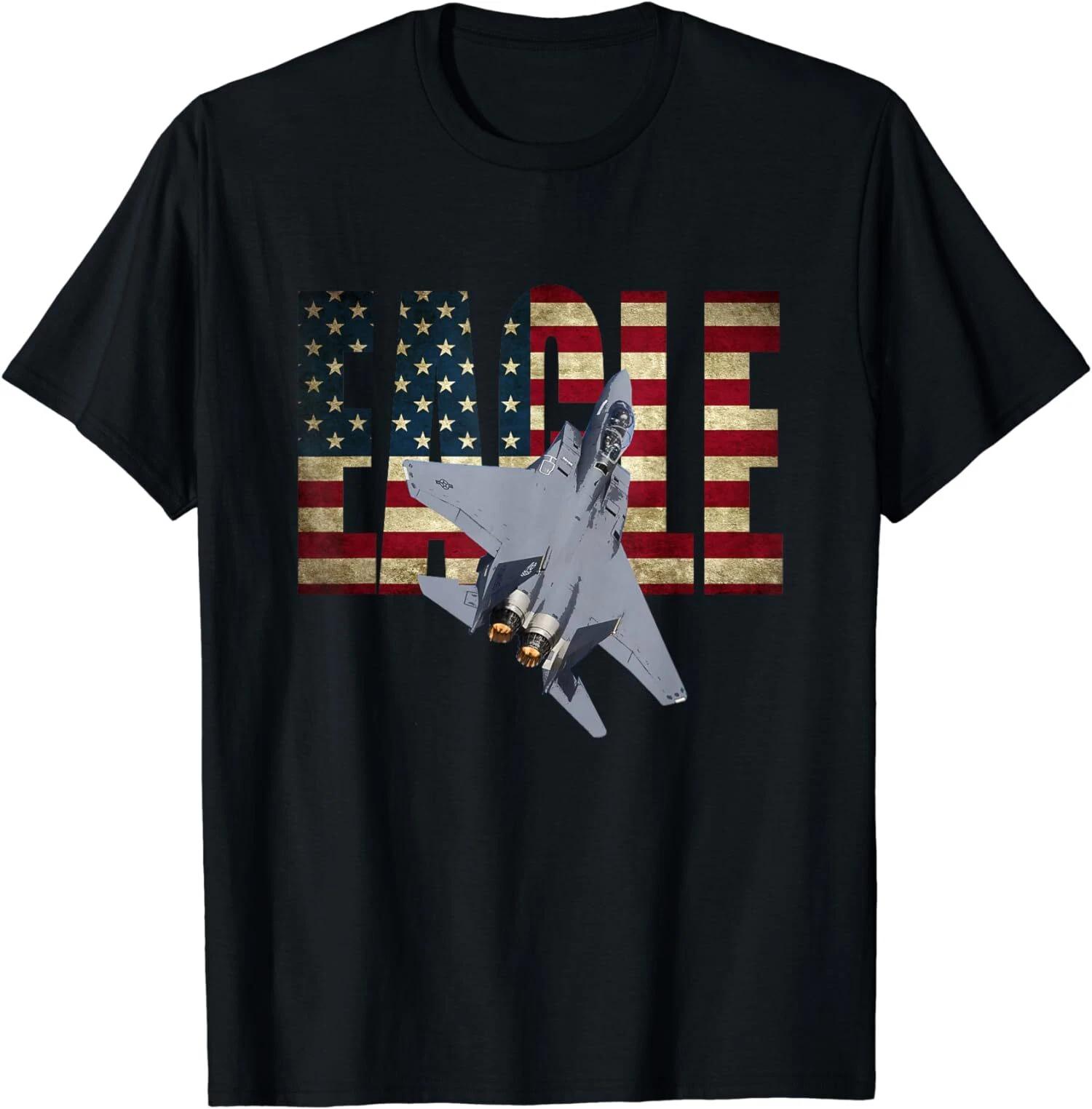 Vintage F-15 Eagle US American Flag, Premium T-Shirt XXXL