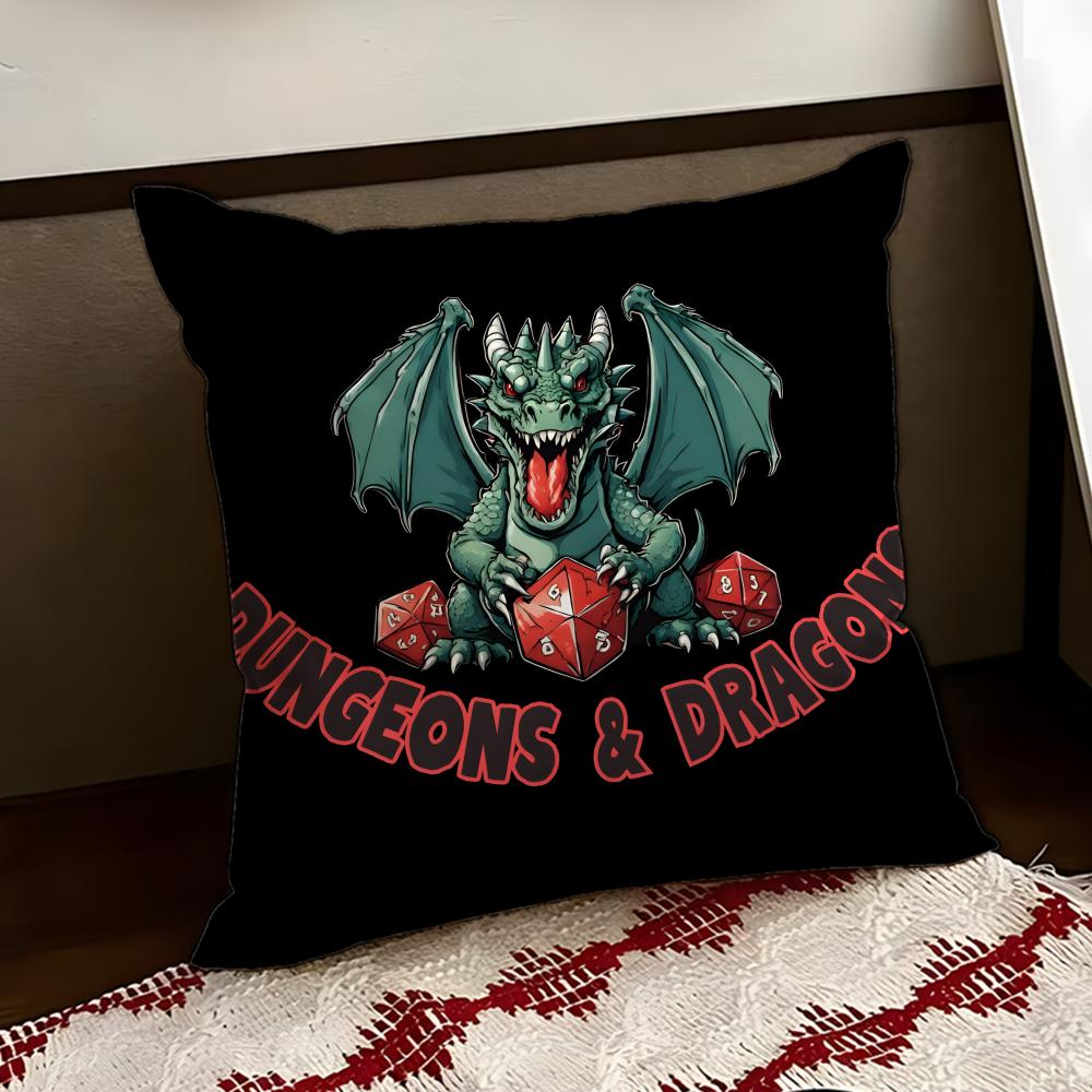 DDungeons  Dragons Game Cushion Cover Reversible Soft Durable Pillow Cover Home  Car MultiScene Use for Daily Comfort